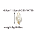 Detailed view of white pearl pendant with gold loop and base measuring 0.9 by 1.8 cm - Oval Pearl Pendant Style (TZ-TP1963-02)