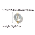 Detailed size view of iridescent resin bead charm with gold findings, 1.7cm by 2.4cm - Transparent Ball Pendant (TZ-TP1962-02)
