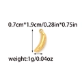 Golden banana shaped stainless steel pendant charm for DIY jewelry making 0.7x1.9cm - Banana Style (TZ-TP1460-02)