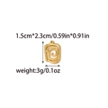 Französischer Vintage-Edelstahlanhänger in Gold mit Wirbelmuster und 1,5x2,3cm Maßen - Gold Wirbel Rechteck Stil (TZ-TP1647-02)