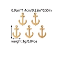 Detailed size chart for gold-plated anchor pendants, 0.9cm by 1.4cm DIY jewelry parts - Anchor Shape (TZ-TP0209-02)