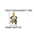 Detailansicht eines Cartoon-Kuss-Anhängers mit Maßen von 1,6 cm x 2,8 cm für Schmuck - Küssendes Paar Stil (TZ-TP1739-02)
