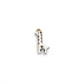 Close-up of a white enamel giraffe pendant with gold spots and top hanging ring - White Giraffe Style (TZ-TP1737-02-white)