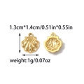 Golden seashell charm pendant for DIY jewelry making with dimensions 1.3cm x 1.4cm - White Shell Style (TZ-TP1706-02-white)