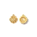 Detailed view of gold shell pendants showing front with black dots and concave back design - Black Shell Style (TZ-TP1706-02-black)