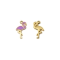 Pendenti a fenicottero in acciaio inossidabile dorato con smalto viola per gioielli fai-da-te - Stile Fenicottero Viola (TZ-TP1104-02-purple)