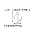Détail d'un pendentif géométrique transparent avec tige dorée et dimensions - Pendentif Géométrique Transparent (TZ-TP1980-02)