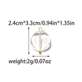 Detailed view of clear geometric resin pendant with gold pin for DIY jewelry making - Irregular Round Shape (TP2000-02)