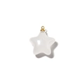 Vue détaillée d'un pendentif en forme d'étoile blanche avec anneau doré pour bijoux DIY - Pendentif Étoile à Cinq Branches Blanc (TZ-TP2043-02)