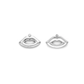Polished silver lip-shaped hollow metal charms for DIY jewelry making and necklaces - Silver Lips Hollow Pendant (TZ-TP1372-01)