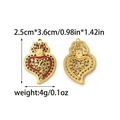 Hohler Herzanhänger in Gold und Emaille-Finish, 2,5 x 3,6 cm DIY Schmuckzubehör - Hohl Barock Sacred Heart Stil (TP2055-02)