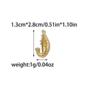 Golden stainless steel shrimp heart pendant with size measurements and ring detail - Gold Shrimp Style (TZ-TP1805-02-big)