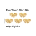 Golden stainless steel fan pendant set with radial texture and size measurements - Fan-Shaped Radiant Style (TZ-TP0741-02)