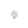 Pink resin rose pendant with golden metal loop and pearlescent finish for DIY jewelry - Pink Rose Flower Style (TZ-TP1974-02-pink)