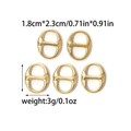 Detailed size view of five polished 18K gold-plated oval pig nose jewelry connectors - Oval Double Circle Pendant (TZ-TP0063-02)