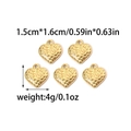 Detailed view of heart-shaped 18K gold-plated charms with hammered texture and dimensions - Hammered Heart Pendant (TZ-TP0763-02)