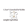 Detailed view of 1.7x1.5cm butterfly pendant with dimensions and weight specs - Transparent Snowflake Butterfly Small (TP1968-02-S) / Small