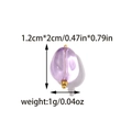 Colgante de gota púrpura translúcido con cuentas doradas, pieza de joyería DIY en acero inox - Estilo de Gota Morada (TZ-TP1951-02)