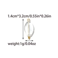 Detalle del colgante de cristal ovalado con pasador dorado y medidas de 1,4cm por 3,2cm - Estilo Oliva Transparente (TZ-TP2022-02)