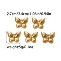Set of 5 golden butterfly charms measuring 2.7x2.4cm for DIY jewelry making - Butterfly Shape (TZ-TP0529-02)