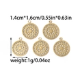 Dettaglio di cinque ciondoli dorati in acciaio inossidabile con misure per gioielli DIY - Ciondolo Mandala Tondo (TZ-TP0035-02-small)