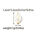 Detailed size chart for vintage portrait relief pendant in clear acrylic and gold metal - Clear Vintage Relief Portrait Pendant (TZ-TP1972-02)