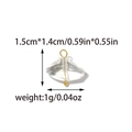 Detailed view of clear geometric lantern pendant with dimensions 1.5cm x 1.4cm and weight 1g - Transparent Faceted Fan Crystal Style (TZ-TP1984-02)