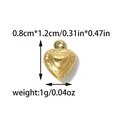 Detail of 0.8x1.2cm gold bohemian heart pendant showing size and embossed pattern - 3D Relief Heart Style (TZ-TP1860-02)