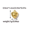 Polished gold heart charm detail showing dimensions 0.9x1.2cm and weight 1g for DIY jewelry - Polished Heart Style (TZ-TP1916-02)