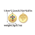 Pendentif croix en acier plaqué or 18K avec zircons colorés, taille 1,9cm x 2,2cm - Pendentif Rond Croix en Strass Colorés (TZ-TP1940-02)