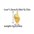 Golden seashell charm pendant in stainless steel with dotted texture for DIY jewelry making - Conch Style (TZ-TP1827-02) / Gold