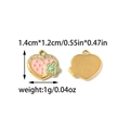 Pink heart crown pendant with green flower and rhinestones for DIY jewelry making - Flower Heart Style (TZ-TP1698-02)
