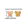 Stainless steel pink butterfly charm with rhinestones and dimensions 1.3cm x 1.2cm - Pink Butterfly Style (TZ-TP1701-02)
