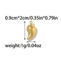 Golden stainless steel teardrop pendant for jewelry making with size and weight specs - Gold Curved Water Drop Style (TZ-TP1812-02)