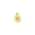 Faceted yellow stone teardrop pendant with golden sunburst inlay and top bail - Light Yellow Water Drop Sun Pendant
