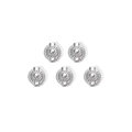 Nahaufnahme von fünf silbernen Ethno-Metallperlen mit aufwendigem geprägtem Muster - Silber Ethno Retro Perle Stil (TZ-TP0904-01)