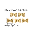 Detailansicht goldener Schleifenanhänger aus Metall mit Maßen 2,9cm x 1,9cm und 5g Gewicht - Schleifenform (TZ-TP0706-02) / Gold