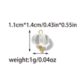 Detailed view of clear pumpkin charm with gold accents and size measurements for DIY jewelry - Transparent Pumpkin Bead Style (TZ-TP1983-02)