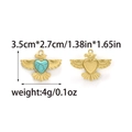 Bohemian gold eagle pendant with heart turquoise stone showing front and back views - Gold (TP2109-02)