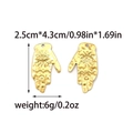 Golden stainless steel hand pendant with sun eye and hammered texture 2.5cm x 4.3cm - Hamsa Hand Sun Eye Style (TZ-TP1939-02)