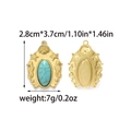 Retro stainless steel ocean pendant with turquoise, shell and seahorse details - Ocean Shell Starfish Theme Style (TZ-TP2108-02)