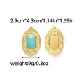 Vintage gold oval pendant with turquoise inlay and measurements 2.9x4.3cm - Rectangular Turquoise Oval Base Style (TZ-TP2111-02)