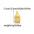 Golden perfume bottle pendant with Paris engraving and size dimensions for jewelry making - Perfume Bottle Style (TZ-TP1790-02)