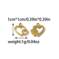 Pendentif double cœur en acier inoxydable doré avec zircone pour bijoux DIY - Style Cœur Doré Incrusté de Strass (TZ-TP1882-02)