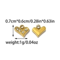Golden heart pendants with crystals and dimensions 0.7cm x 0.6cm for DIY jewelry - Heart Shape (TZ-TP1875-02)