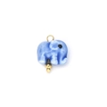 Blauer Keramik Elefant Anhänger mit Goldakzenten und Glasur für DIY Schmuckherstellung - Elefantenform (TZ-HP0048-purple)
