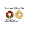 Christmas wreath pendant with red and green enamel in 1.8cm x 2cm size for DIY jewelry - Bow Wreath Charm (TZ-TP2093-02)
