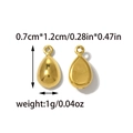 Pendentif goutte d'eau en acier inoxydable plaqué or 18K pour colliers DIY 0.7x1.2cm - Style Goutte d'Eau Dorée (TZ-TP1839-02)