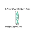 Dettaglio pendente pesce verde menta a strisce bianche con misure di 0,7 cm x 3,9 cm - Stile Pesce Verde Menta (TZ-TP2097-02-green)