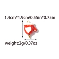 Christmas red glove charm pendant with white heart and gold loop for DIY jewelry - Red Heart Glove Style (TZ-TP2047-02)
